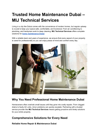Trusted Home Maintenance Dubai – MIJ Technical Services (1)