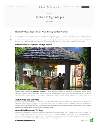 Elephant Village In Jaipur Family Friendly Wildlife Adventure