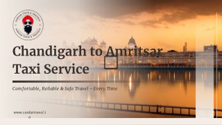 Book Your Chandigarh to Amritsar Cab at the Best Rates