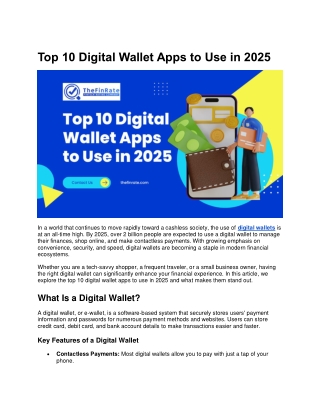 Top 10 Digital Wallet Apps to Use in 2025