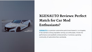 XGENAUTO Raving Reviews from Car Mod Experts