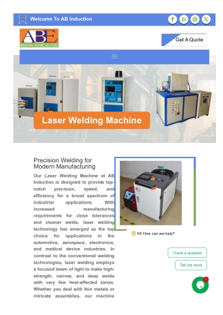 Industrial Laser Welding Equipment for Fabricators