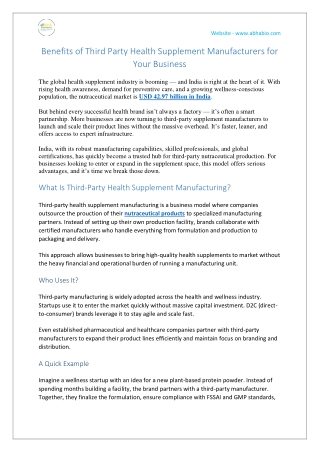 Benefits of Third Party Health Supplement Manufacturers for Your Business