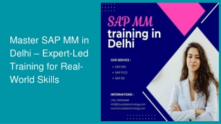 Master SAP MM in Delhi – Expert-Led Training for Real-World Skills
