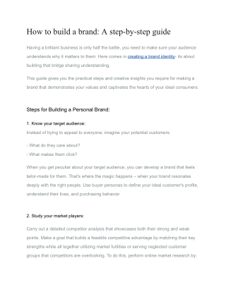 How to build a brand_ A step-by-step guide