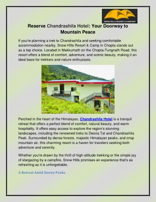 Chandrashila Hotel