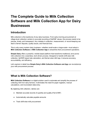 The Complete Guide to Milk Collection Software and Milk Collection App for Dairy Businesses