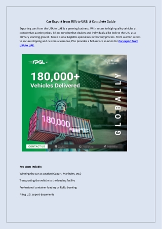car export from usa to uae a complete guide