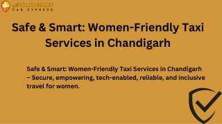 Safe & Smart Women-Friendly Taxi Services in Chandigarh