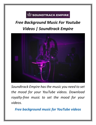Free Background Music For Youtube Videos  Soundtrack Empire