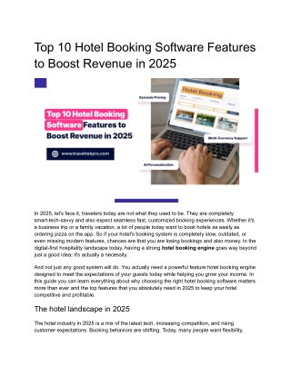Top 10 Hotel Booking Software Features to Boost Revenue in 2025