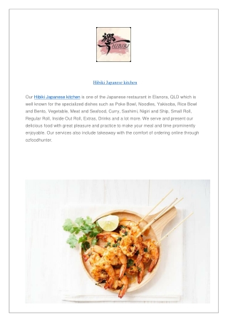 Hibiki Japanese kitchen | Takeaway & Delivery | Dine-in