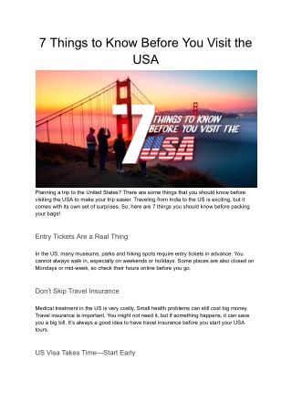 7 Things to Know Before You Visit the USA.docx
