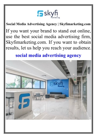 Social Media Advertising Agency  Skyfimarketing.com