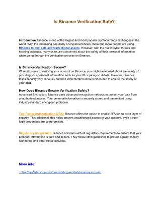 Binance Verification Safe