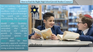 How Virtual High School Learning Builds a Strong Jewish Identity?