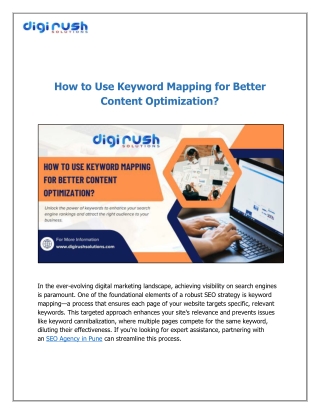 how to use keyword mapping for better content