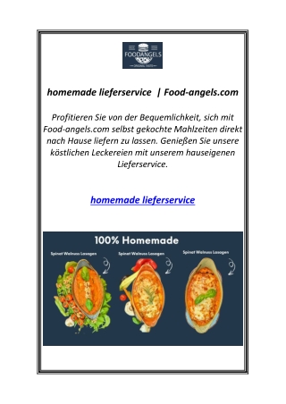 homemade lieferservice  | Food-angels.com
