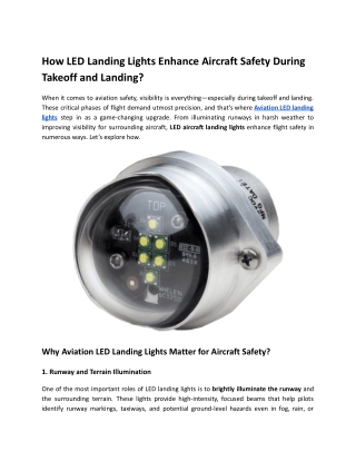How LED Landing Lights Enhance Aircraft Safety During Takeoff and Landing_