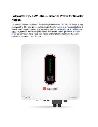 Solarmax Onyx 6kW Price in Pakistan _ Best Hybrid Inverter for Home (1)
