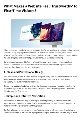 what makes a website feel trustworthy to first