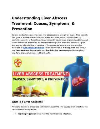 Understanding Liver Abscess Treatment_ Causes, Symptoms, & Prevention