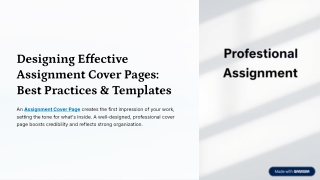 Designing Effective Assignment Cover Pages Best Practices and Templates