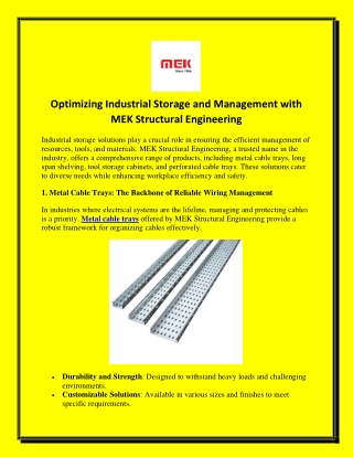 optimizing industrial storage and management with