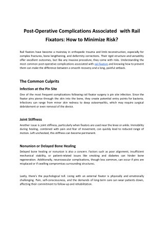 Post-Operative Complications Associated with Rail Fixators How to Minimize Risk.docx