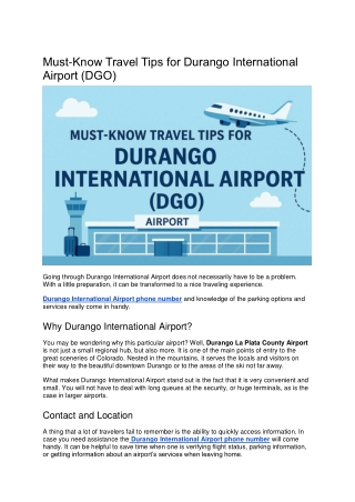 Must-Know Travel Tips for Durango International Airport (DGO) (2)