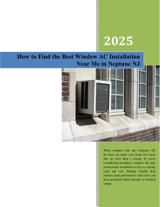 How to Find the Best Window AC Installation Near Me in Neptune NJ