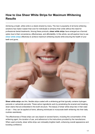 how to use sheer white strips for maximum