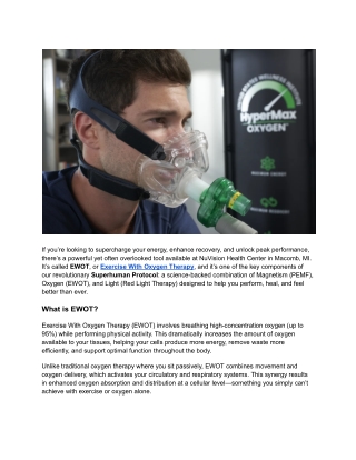 Unlocking the Power of EWOT_ Exercise With Oxygen Therapy in Macomb, MI