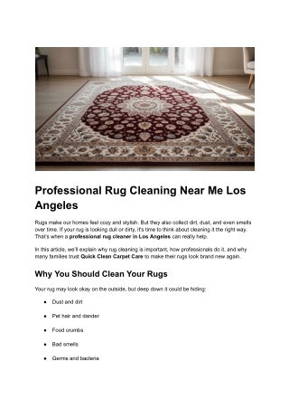 Post 21 - Professional Rug Cleaning Near Me Los Angeles