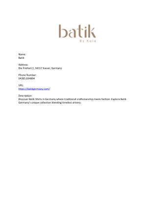 name batik address die freiheit 2 34117 kassel