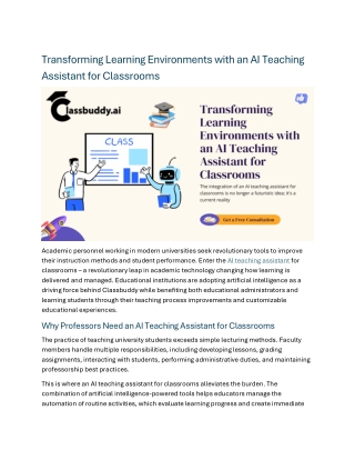 transforming learning environments with