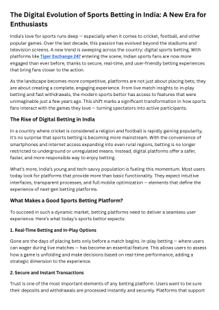 The Digital Evolution of Sports Betting in India A New Era for Enthusiasts