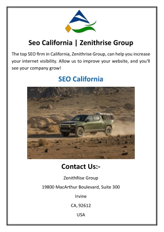 seo california zenithrise group