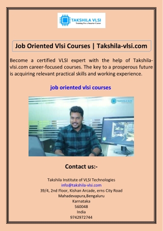 Job Oriented Vlsi Courses Takshila-vlsi.com