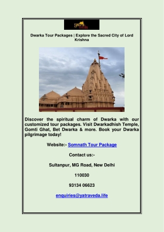 Dwarka Tour Packages | Explore the Sacred City of Lord Krishna