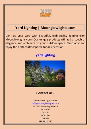 yard lighting moonglowlights com