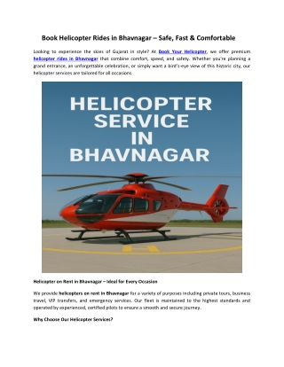 Book Helicopter Rides in Bhavnagar – Safe, Fast & Comfortable