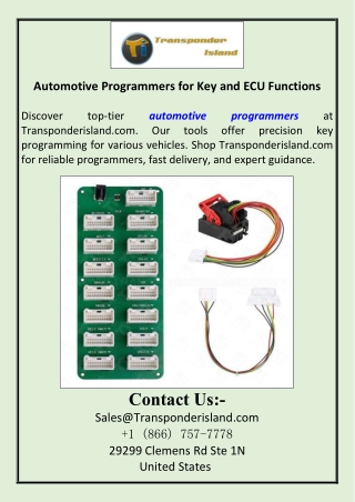 Automotive Programmers for Key and ECU Functions