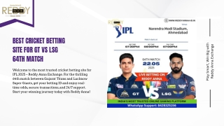 Bet on GT vs LSG – Get Instant Reddy Anna Online ID