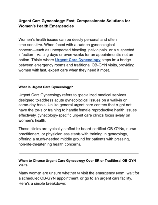 Women&#039;s Urgent Care - Urgent Care For Women | Novamed