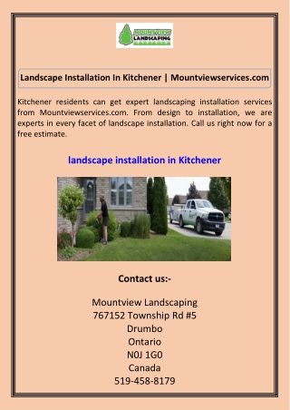 landscape installation in kitchener