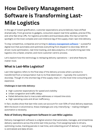 How Delivery Management Software is Transforming Last-Mile Logistics