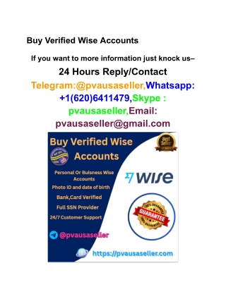 Buy USA Verified Wise Accounts Ni 2025