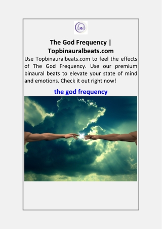 the god frequency topbinauralbeats