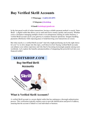 Buy Verified Skrill Accounts